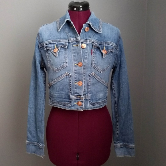 cropped levi denim jacket